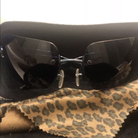 New Chanel Rectangular Rimless Sunglasses Blue - Picture 4 of 12